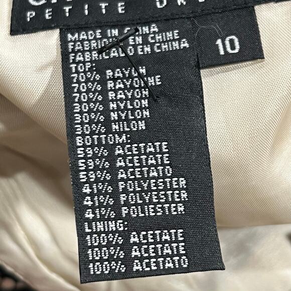 Carole Little Dress 10P Black Beaded Lace Spaghetti Strap Drop Waist Whimsygoth - Picture 14 of 15